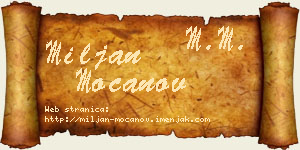 Miljan Mocanov vizit kartica